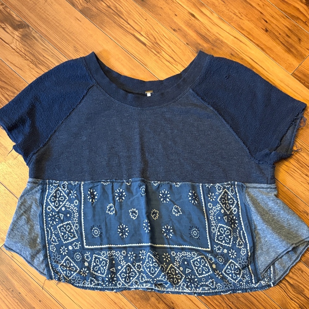 Free people cropped bandana shirt